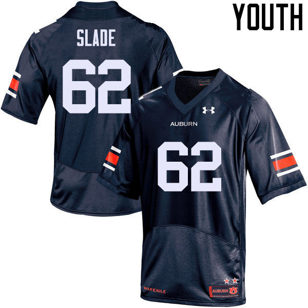 Auburn Tigers Youth Chad Slade #62 Navy Under Armour Stitched College NCAA Authentic Football Jersey LSX0774ME